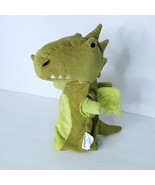 Green Dragon Fire Breathing Wings Plush Hand Puppet 11&quot; Pillow Fort Teac... - $19.79