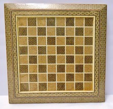 PERSIAN KHATAM Wood Inlay Marquetry Art CHESS BOARD Game Board Only - $129.95