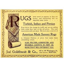 Goldthwait Saxony Rugs 1897 Advertisement Victorian Turkish Persian ADBN... - $372.61 MXN