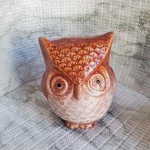 Ceramic Owl Figurine, Orange Rust color, Decorative Accent, Fall Decor, bird