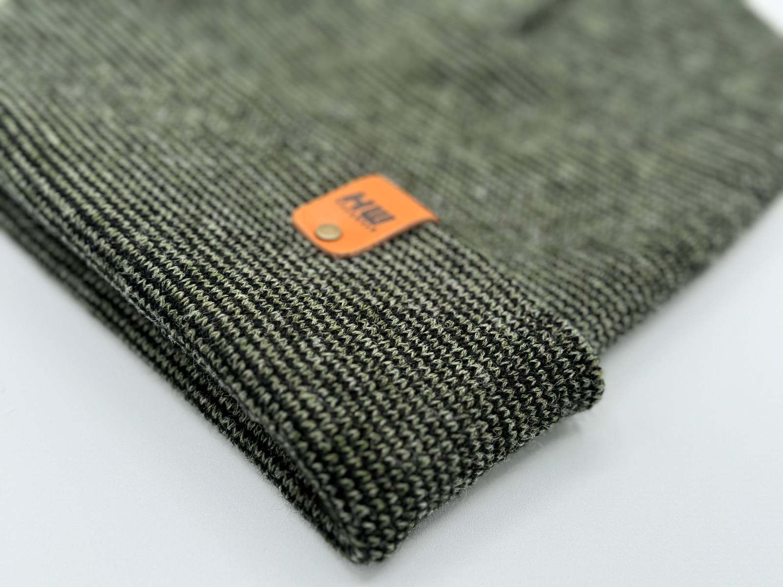 HAAKWEAR Classic Fusion Cuffed Beanie - Black / Green, Made in USA - $29.00
