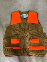 VINTAGE Gamehide Vest Mens XL Brown Orange Canvas Full Zip Up Hunting - £14.99 GBP