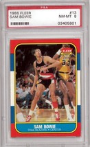 Sam Bowie 1986-87 Fleer Basketball Card #13- PSA Graded 8 NM-MT (Portland Trail  - £47.41 GBP