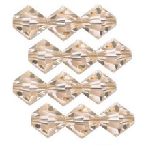 12 Light Peach Swarovski Crystal Bicone Beads 5301 6mm - £6.91 GBP