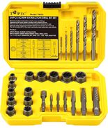 Topec 26Pcs Stripped Screw Extractor Set, Broken Bolt Extractor Kit with... - £21.95 GBP