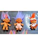 Vintage Russ Troll Dolls Lot Of 3 THANKSGIVING, PURPLE  and RED-WHITE-BL... - £23.05 GBP