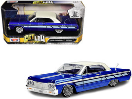 1964 Chevrolet Impala Lowrider Hard Top Candy Blue Metallic with Cream Top &quot;Get  - $48.24