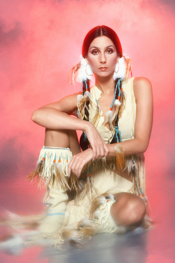 Primary image for Cher In Indian Costume Rare 70's Colorful 18x24 Poster