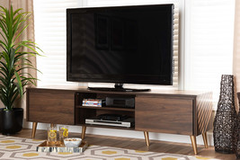 Liam Walnut Brown and Gold TV Stand - $188.00