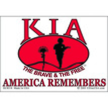 Patriotic America Remembers KIA Sticker (3-1/4&quot;x3-1/2&quot;) - £6.82 GBP