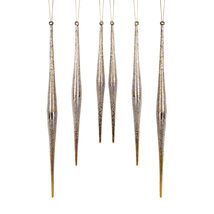 Gold and Silver Ombre Drop Ornament (Set of 6) - $54.18