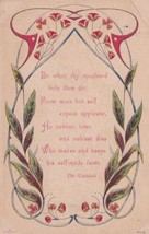 Do What Thy Manhood Bids Thee Do Poem 1914 Hartville Ohio Postcard C47 - £2.39 GBP