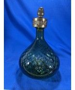 Vintage Green Glass Bottle Decanter and  Bourbon Stopper - £29.75 GBP