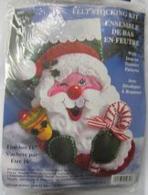 Design Works Winking Santa  Felt Christmas Stocking Iron-On Transfer Kit 16&quot;H - £16.06 GBP