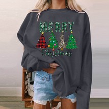 Harajuku Hoodie Womens Fashion Christmas Print O Neck Casual Loose Sweatshirt Ro - £48.48 GBP