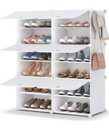 6 Tier Shoe Storage Cabinet With 24 Pair Plastic Shoe Shelves For Closet... - £40.87 GBP