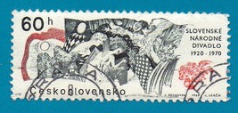 Czechoslovakia Used Stamp (1969) 60h Slovak National Theater Scott # 1613   - £3.19 GBP