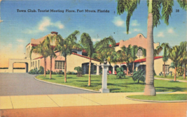Fort Myers Florida~Town CLUB-TOURIST Meeting PLACE~1940 Postcard - £8.03 GBP
