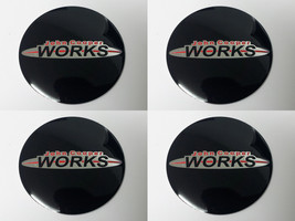 Mini john cooper works - Set of 4 Metal Stickers for Wheel Center Caps Logo Badg - $24.90+