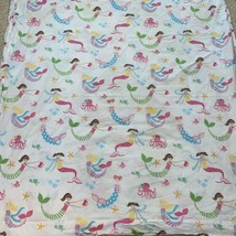 Pottery Barn Kids PBK Mermaid Print Queen Size Flat Bedsheet - £30.09 GBP