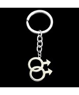 DOUBLE MALE SYMBOL KEYCHAIN Stainless Steel Metal Key Chain LGBT Gay Pri... - $110.90 MXN