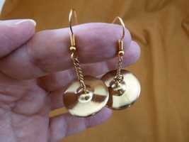 (M-316-C) miniature Cymbal 24k goldplt dangle earrings Percussion drums - £23.55 GBP