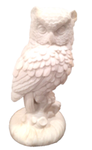 Vintage Signed by Italian A. Santini White Alabaster Owl Figurine Italy 6&quot; tall - £10.25 GBP