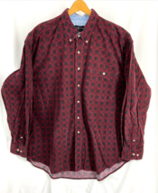 Consensus Corduroy Men&#39;s Size XL Burgundy Button-Down Long Sleeve Shirt - $14.24