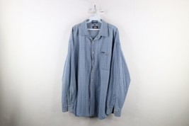 Vintage 90s Dickies Mens 2XL XXL Faded Spell Out Denim Collared Button Shirt - £35.00 GBP