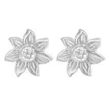 Flourished Wildflower .925 Sterling Silver Floral Stud Earrings - $13.85