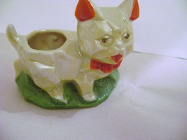 Small Block Cut Ceramic Dog  Planter Made in Japan - £8.69 GBP