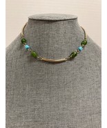 Sarah Coventry Gold Tone Bar and Bead Vintage Necklace Choker - $285.10 MXN