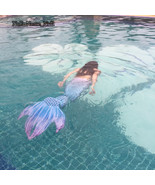 2017 NEW Swimming Mermaid Tails With Monofin Costume Summer Vacation Bea... - £51.90 GBP