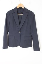 Theory 00 Blue Gabe B Sottile Cotton Stretch One-Button Blazer Jacket - £28.02 GBP