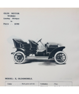 1908 Olds Motor Works Model X Oldsmobile Catalog Advertisement Automobil... - $561.45 MXN