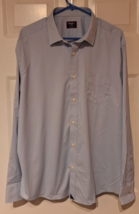 Untuckit Shirt Men&#39;s XL Relaxed Fit Button Up Long Sleeve Blue Stretch C... - $17.46