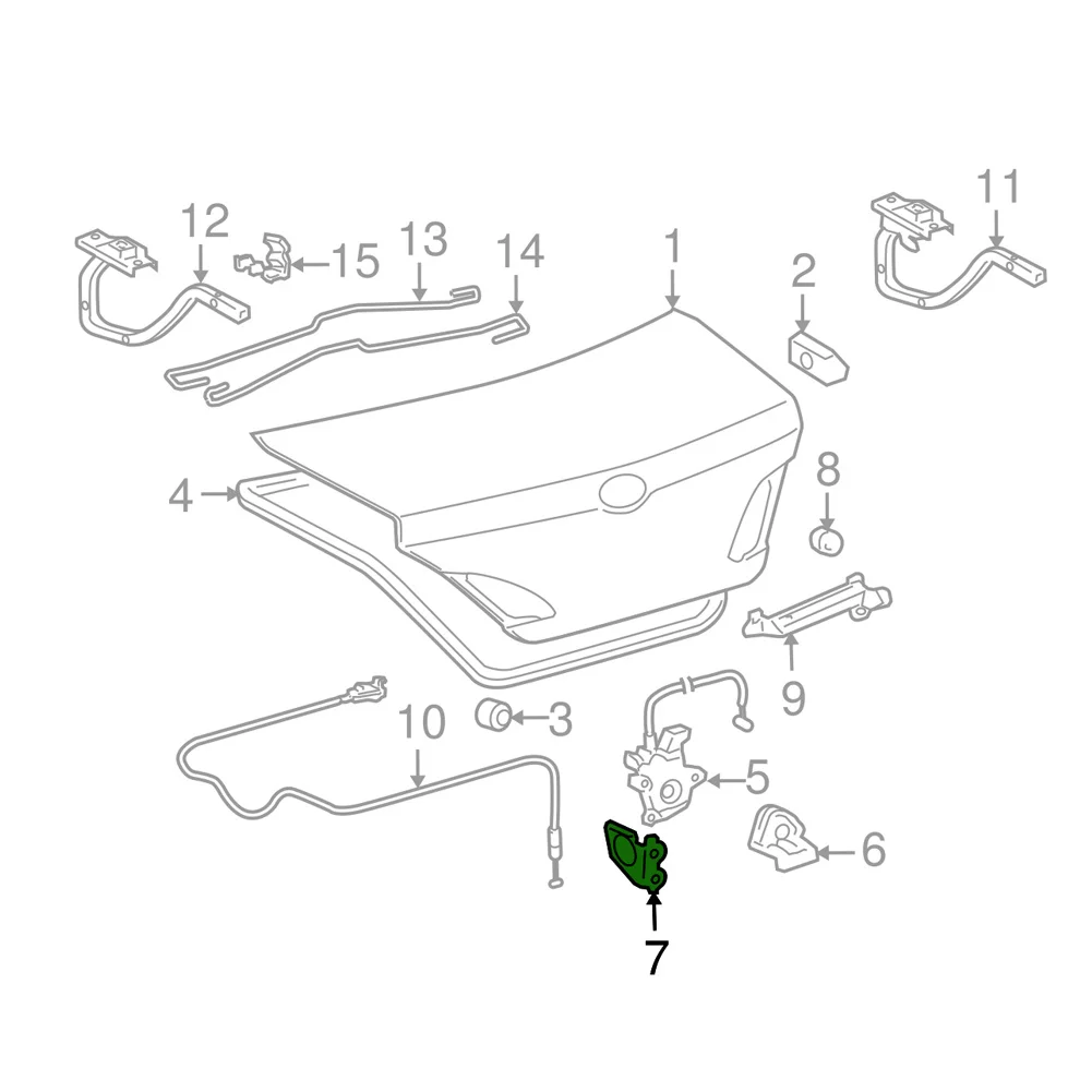 Luggage Compartment Door Lock Bracket for Toyota Corolla 2009-2013 64621-AC010 - £10.80 GBP