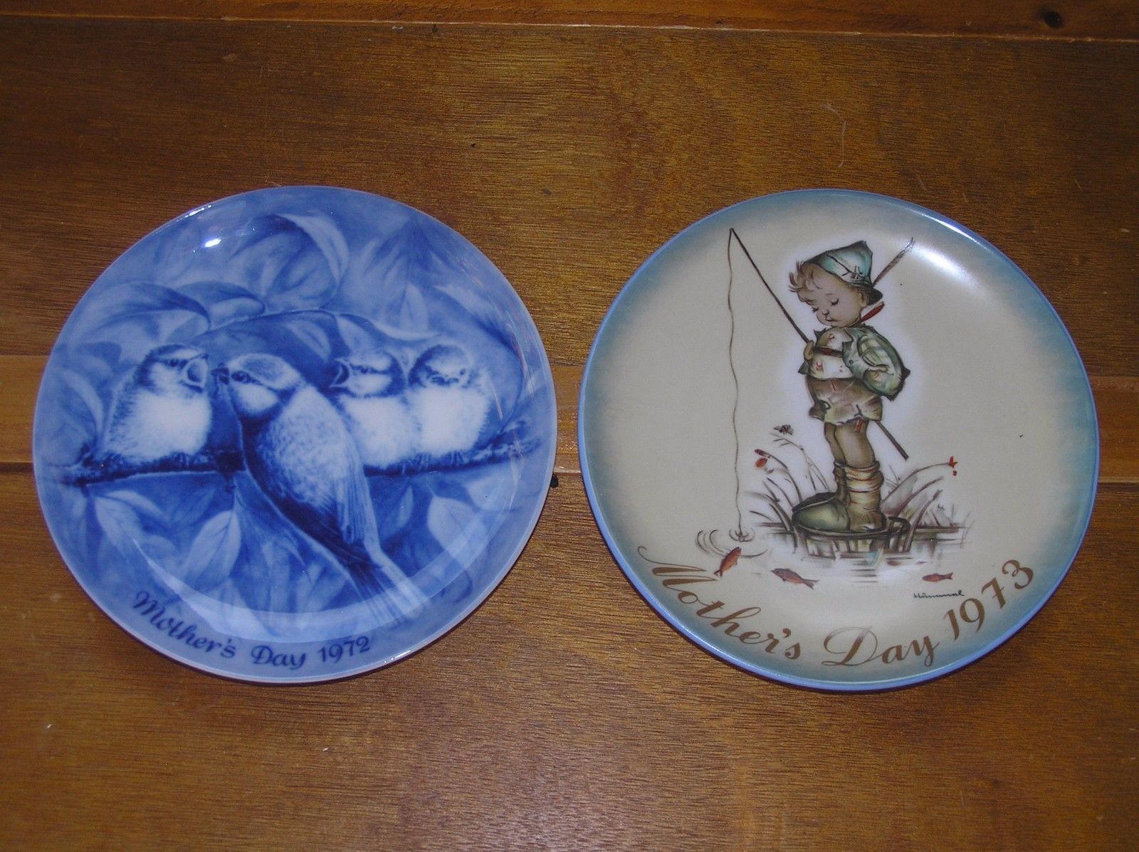 Vintage Lot of 2 Berlin Design Blue China Robin Redbreast Berta Hummel Der Klein - £6.88 GBP