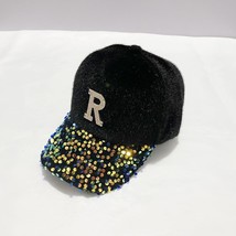 Autumn And Winter Hats Women&#39;s Rhinestones R Insulated Baseball Caps Skinny Moha - £9.83 GBP
