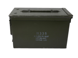 Metal Military Ammo Box Empty Storage Container ~ N335 8 Fuzes PD M557 - £28.67 GBP