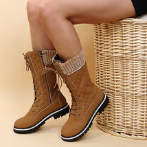 Fashion Autumn Winter Warm High Boots Rivet Knight Casual Shoes Side Zipper Knig - £42.70 GBP