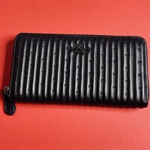 Coach Black Quilting With Rivets Accordion Zip Around Large Wallet - NWT - £129.89 GBP
