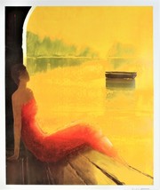 D’O Et De Reve (Giallo Rosso Woman ) Da Emile Bellet Firmato Litografia - $89.10