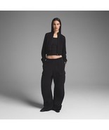 SKIMS Boyfriend Fleece Track Jacket Zip Up Jacket Washed Onyx Black Sz X... - $129.89 CAD