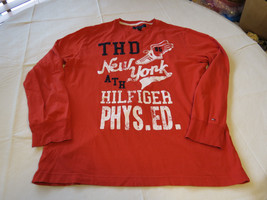 Tommy Hilfiger Mens long sleeve t shirt L cotton Red EUC@ - £16.45 GBP