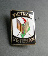 VIETNAM VET VETERAN USA FLAG RECTANGLE LAPEL HAT PIN BADGE 3/4 x 1 INCH - £4.31 GBP