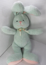 Gund Bunny Rabbit Plush Bunnikins Mint Green Toy Stuffed Animal Woven Easter 12&quot; - £11.21 GBP