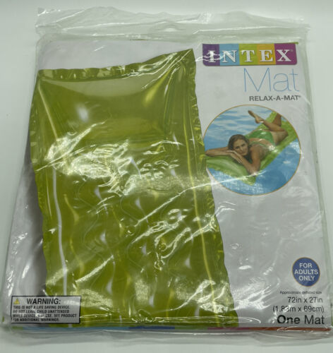 Intex Mat Relax-A-Mat 72" x 72" for the Pool 2 air chambers for safety lime New - $13.80