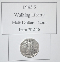 1943 S Liberty Walking Half Dollar, # 246, vintage coins, rare coins, old coins - £37.10 GBP