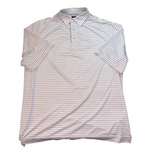 FootJoy White w Blue Stripes Polo Shirt Golf Shirt Mens Large *See Measurements* - £15.71 GBP